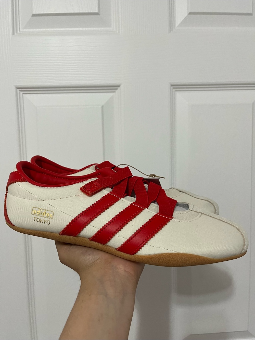 adidas Tokyo Sneakers in White & Red Stripes